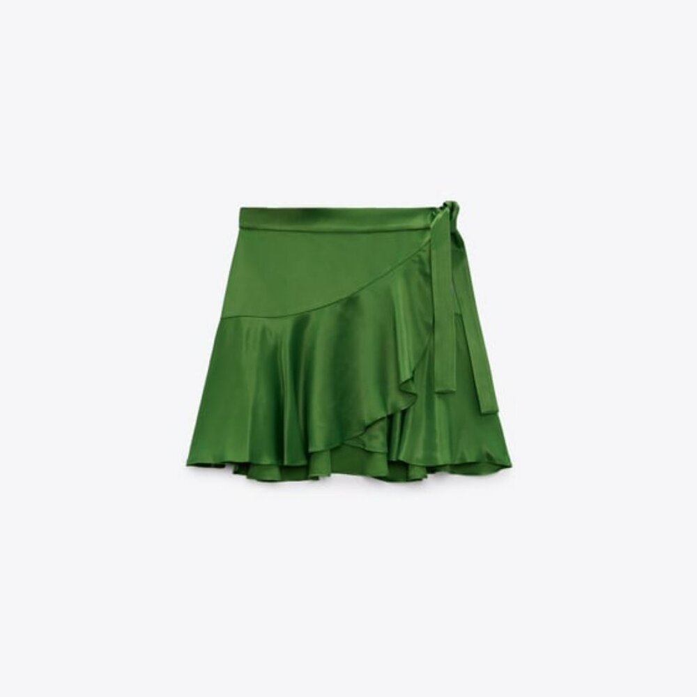 ZARA PAREO MINI SKIRT SATIN